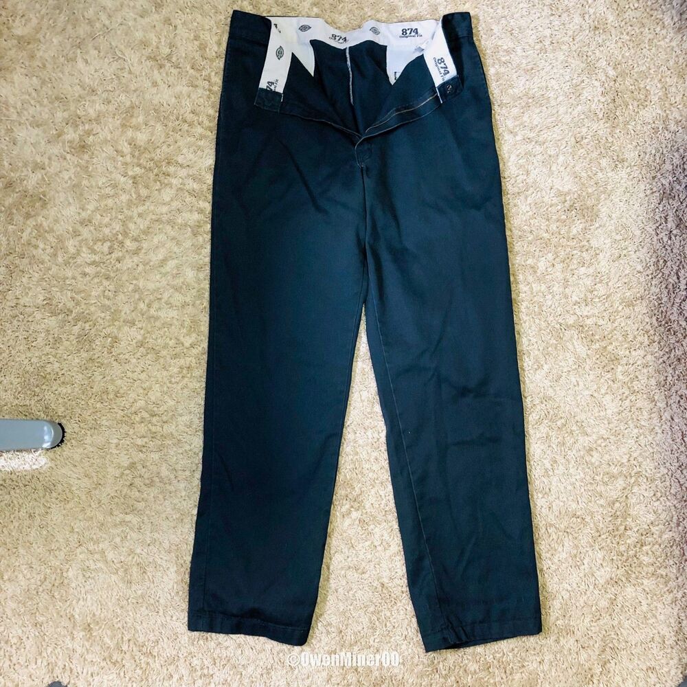 Dickies Men's Black 874 Work Pants Size 38x34 - Durable & Comfortable